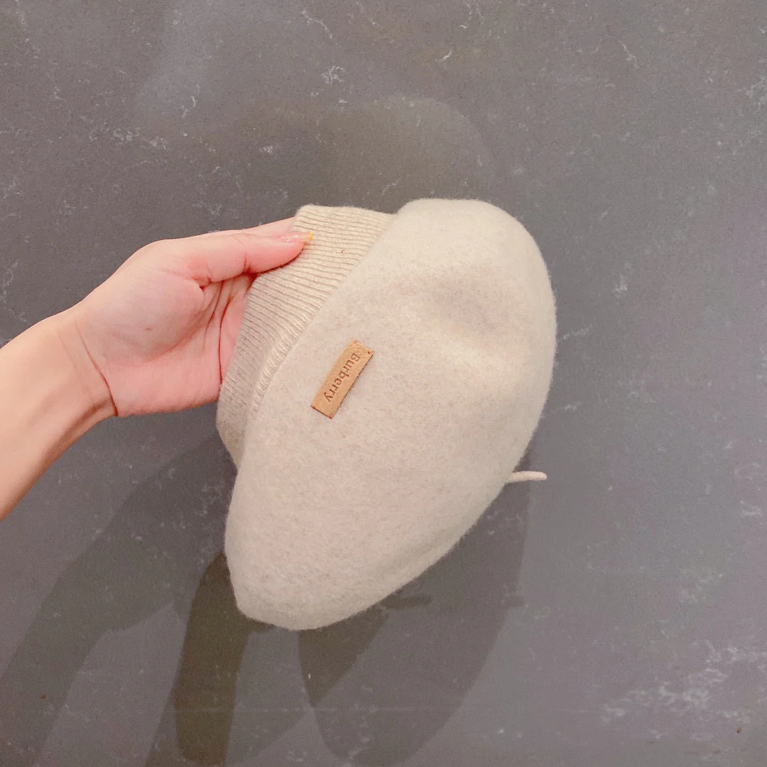 Шерстяной берет Burberry - бежевый - 1