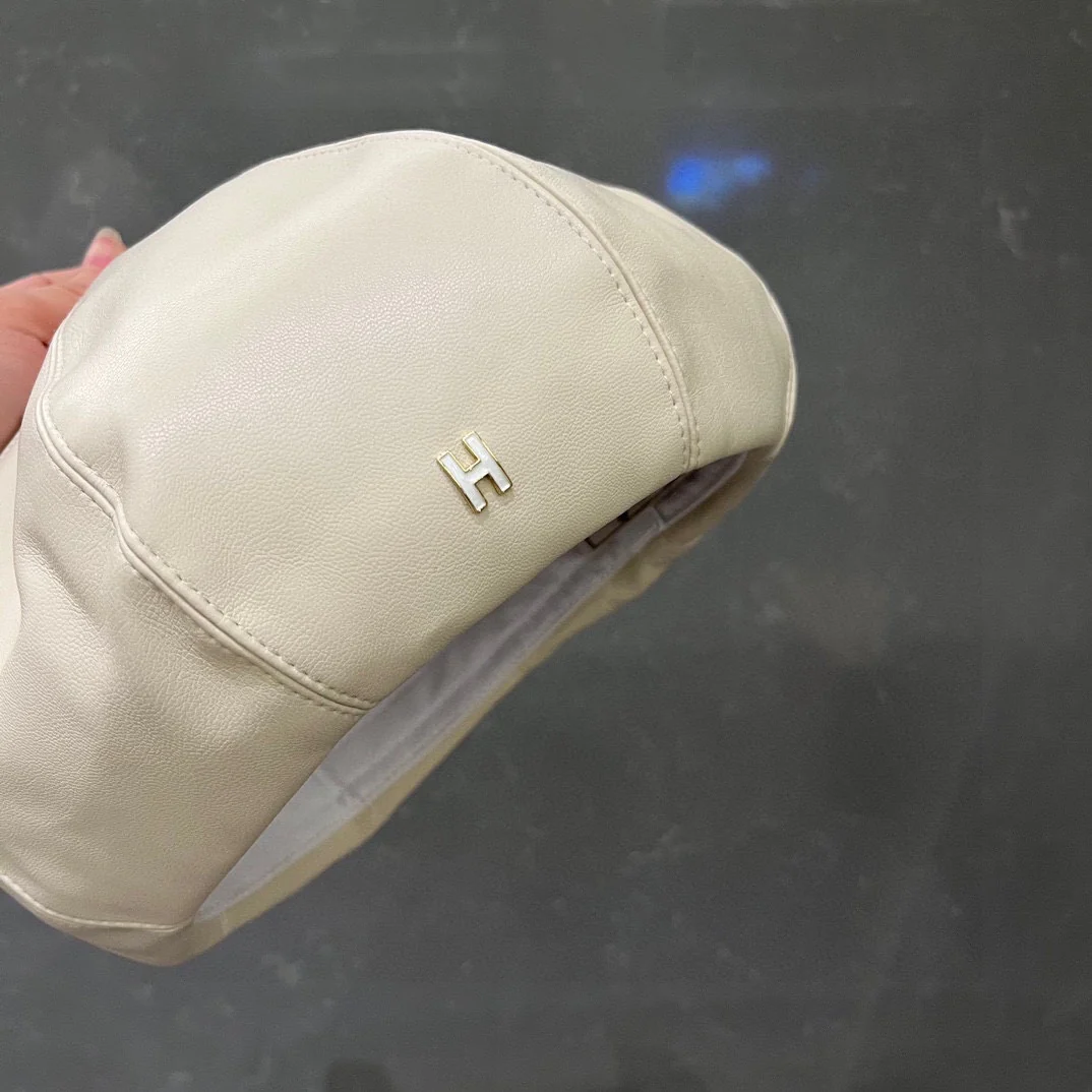 Hermes - Премиальная кожаная шляпа художника - Белая