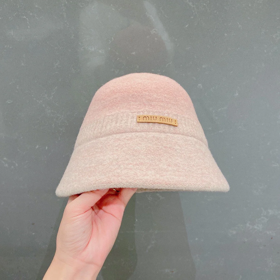 Miu Miu - Шерстяная рыбацкая шляпа с градиентным рисунком - Розовая