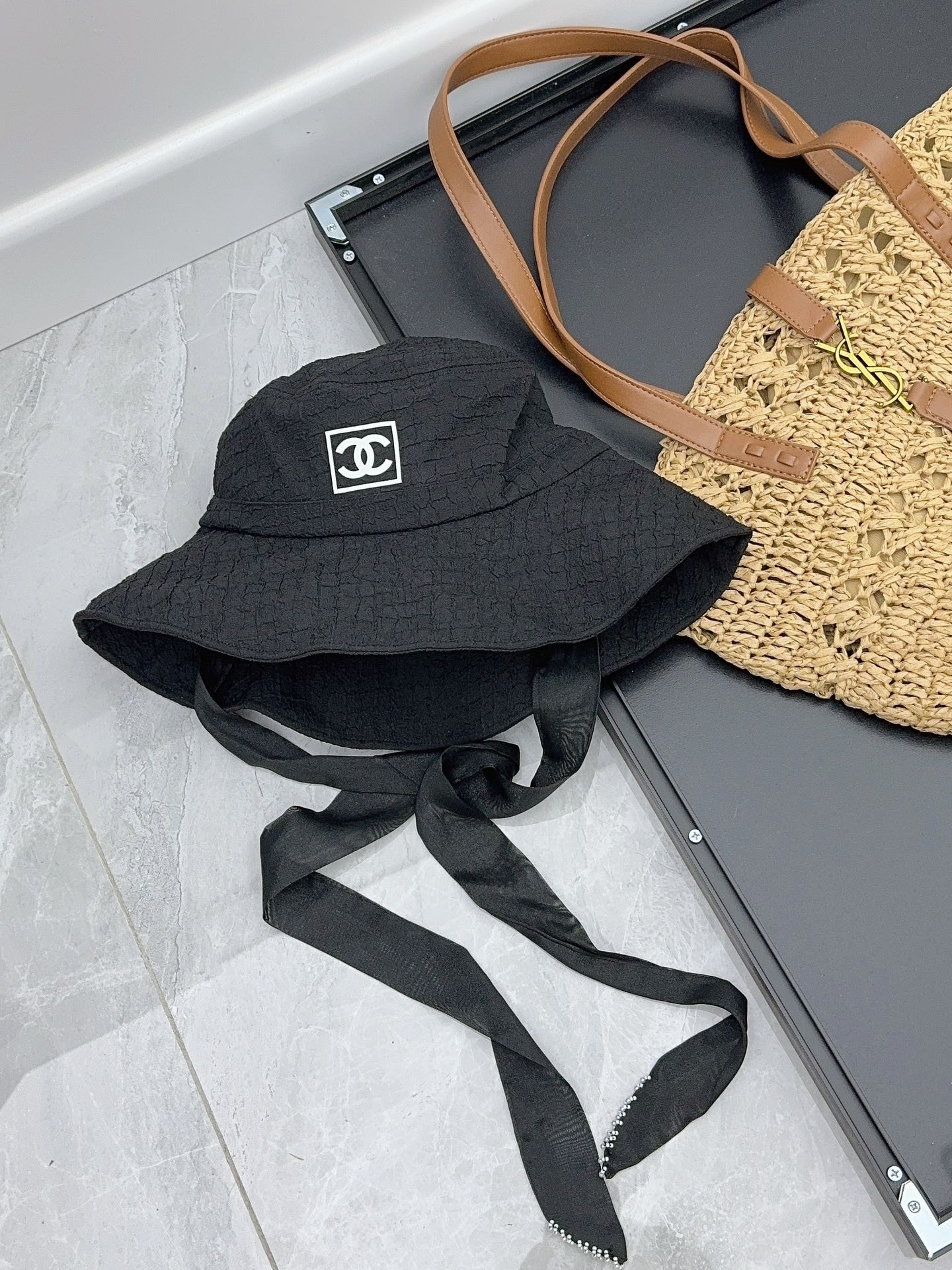 Chanel - Новая летняя милая рыбацкая шляпа с лентами