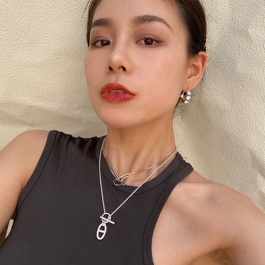 Колье Hermes - Свиной нос из стерлингового серебра 2506023