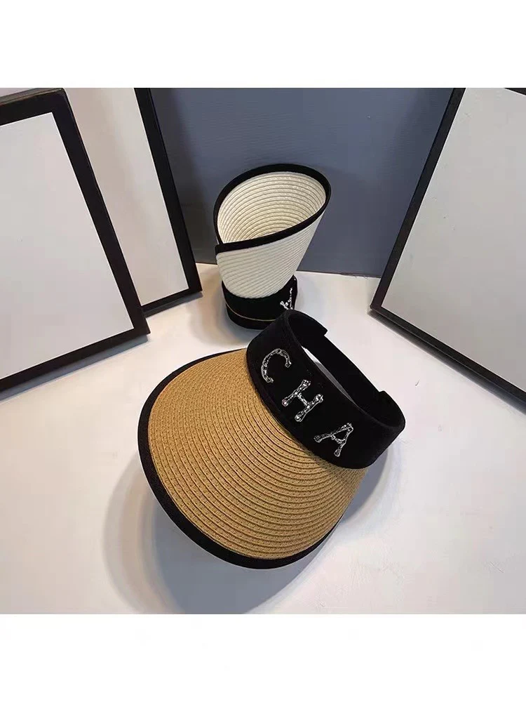 Chanel - Складной соломенный плетеный козырек - 3 цвета