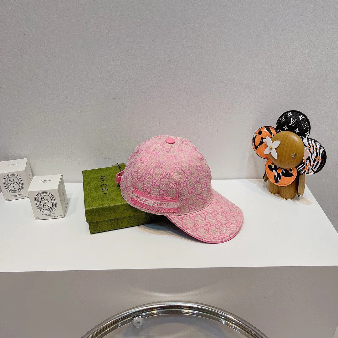 Gucci - Новая бейсболка с вышитой двойной буквой G - Розовая