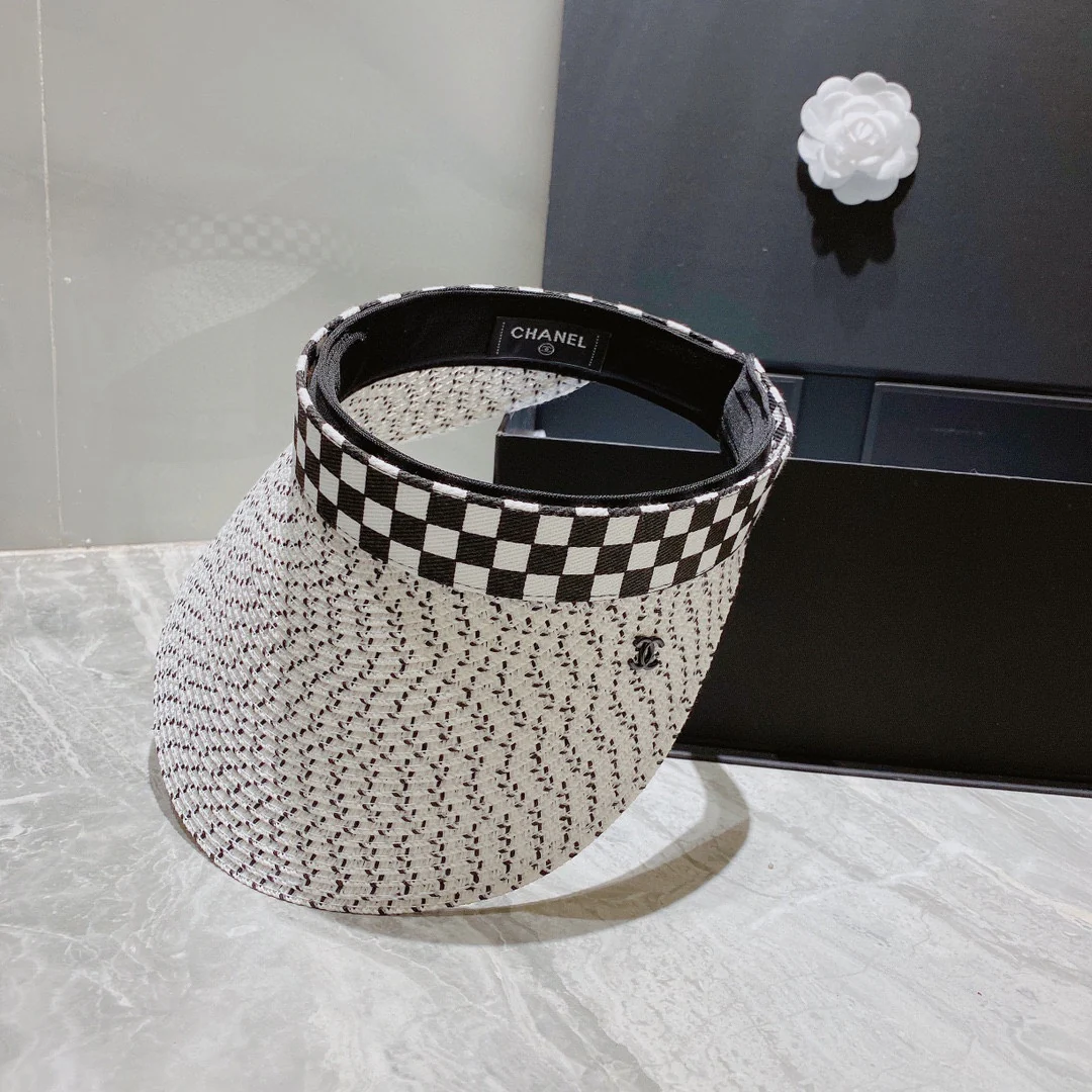 Солнцезащитная шляпа Chanel - Открытый жилет - Белый