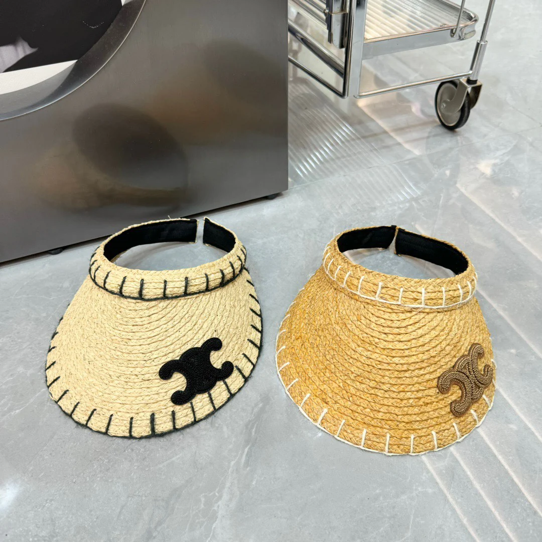 Celine - Новая плетеная панама с линейным дизайном