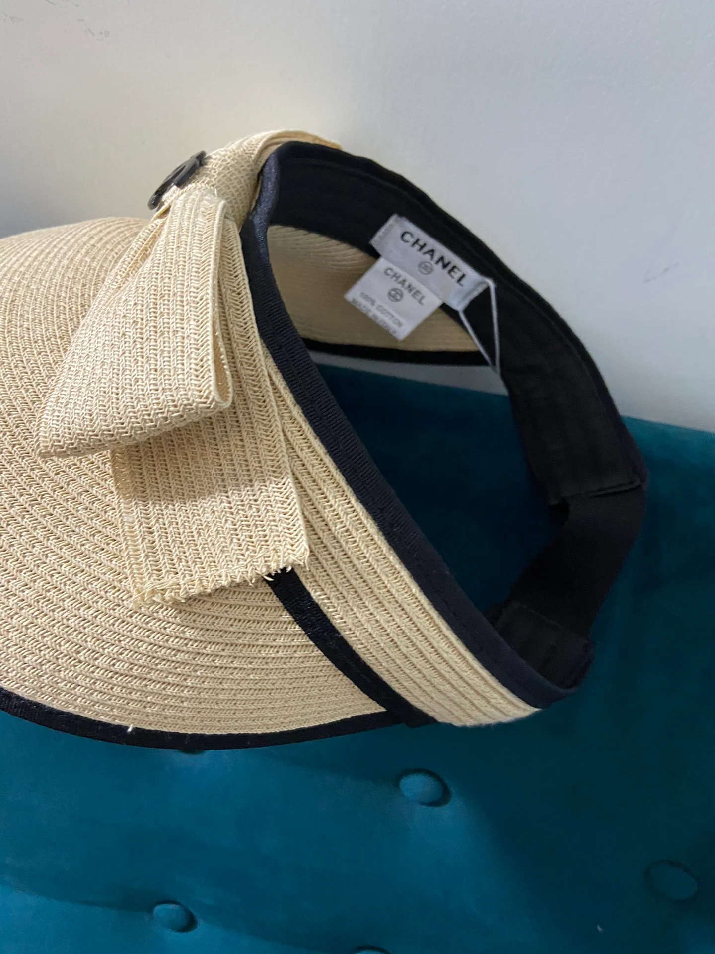Пляжная шляпа Chanel с плетеным бантом - идеально подходит для пляжа - 2 шт.