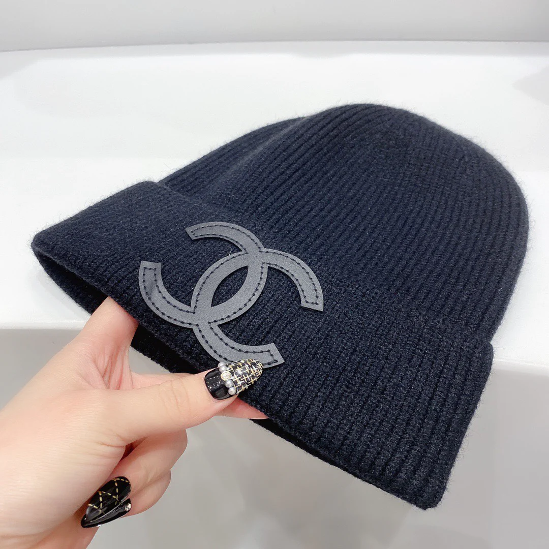 Chanel - Вязаная шапка-бини - Рекомендовано инфлюенсерами - Черная