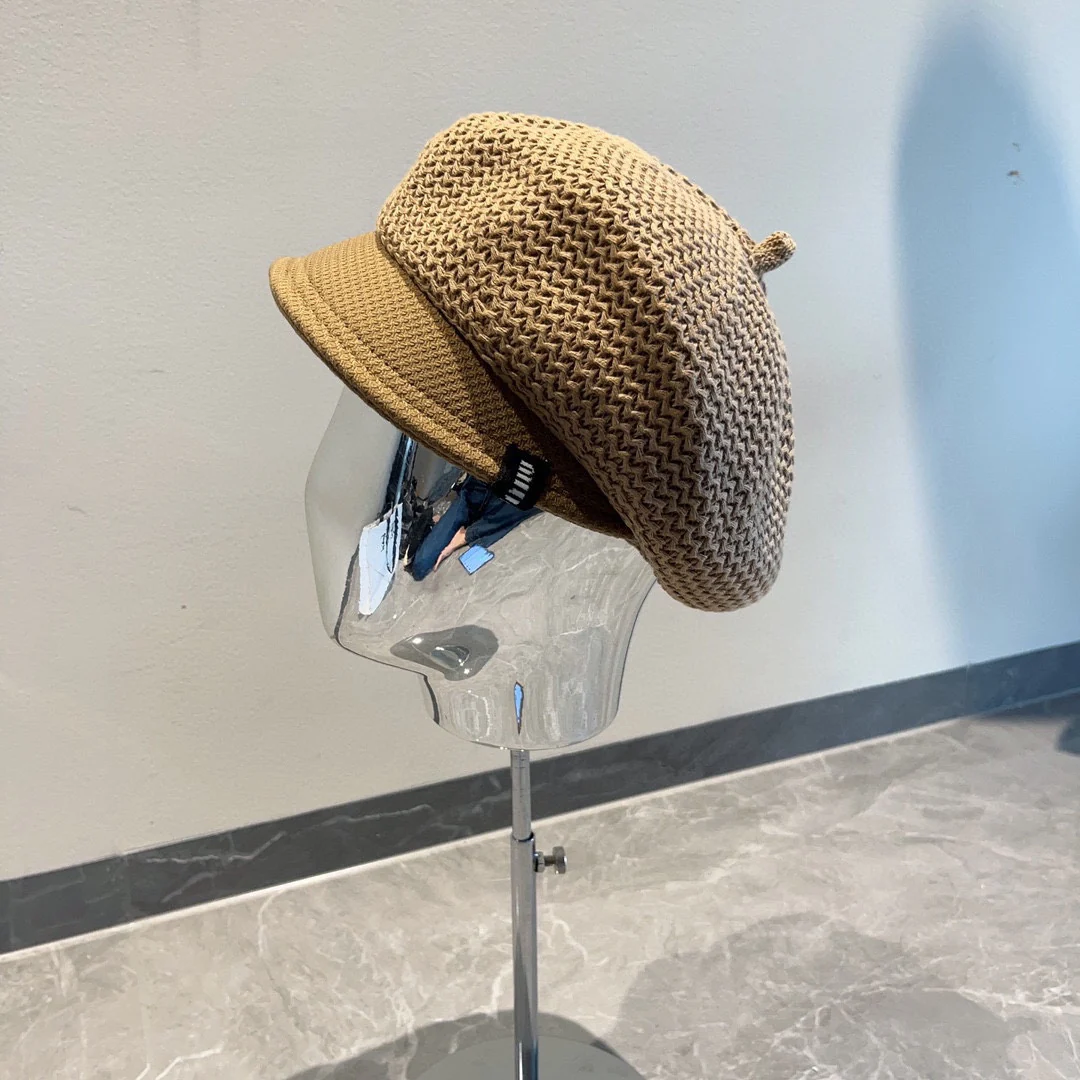 Miu Miu - Новая осенне-зимняя плетеная шляпа художника с утиным клювом