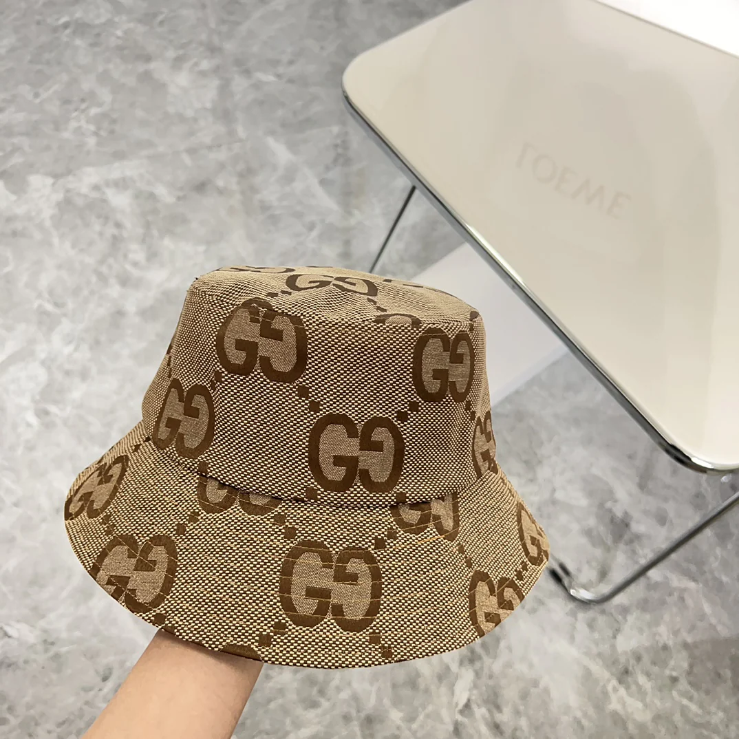 Панама Gucci с медвежьим рисунком - коричневая