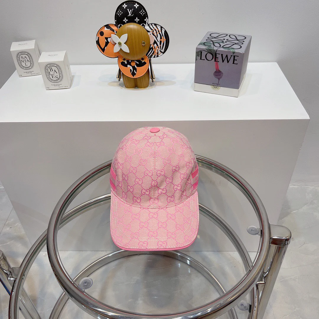 Gucci - Новая бейсболка с вышитой двойной буквой G - Розовая