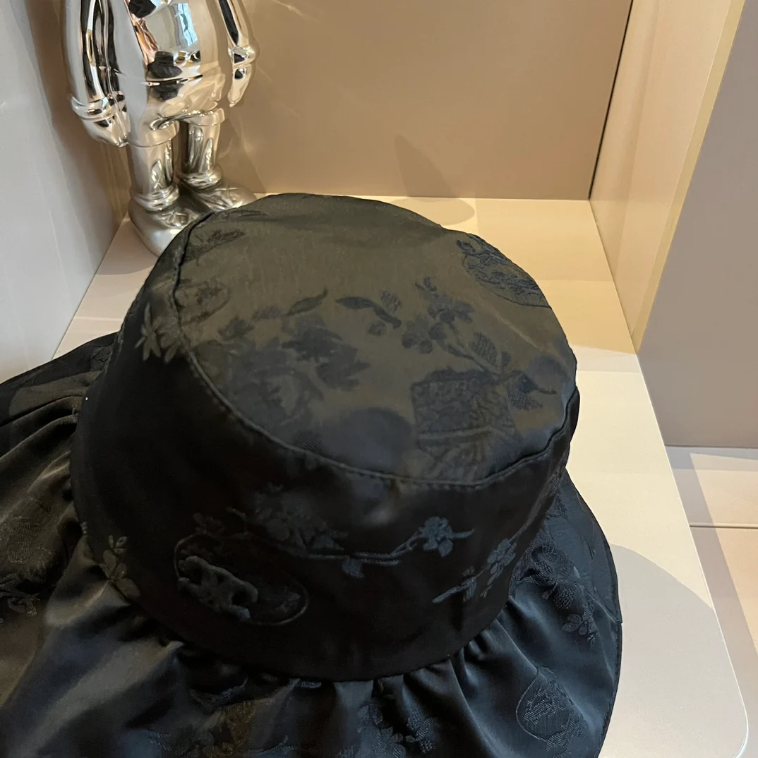 Celine - Новая солнцезащитная шляпа с оборками - Черная