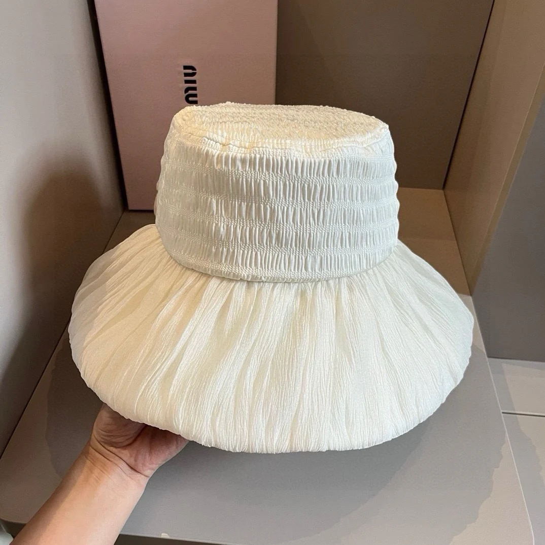Miu Miu - Новая элегантная солнцезащитная шляпа 2024 года - белая