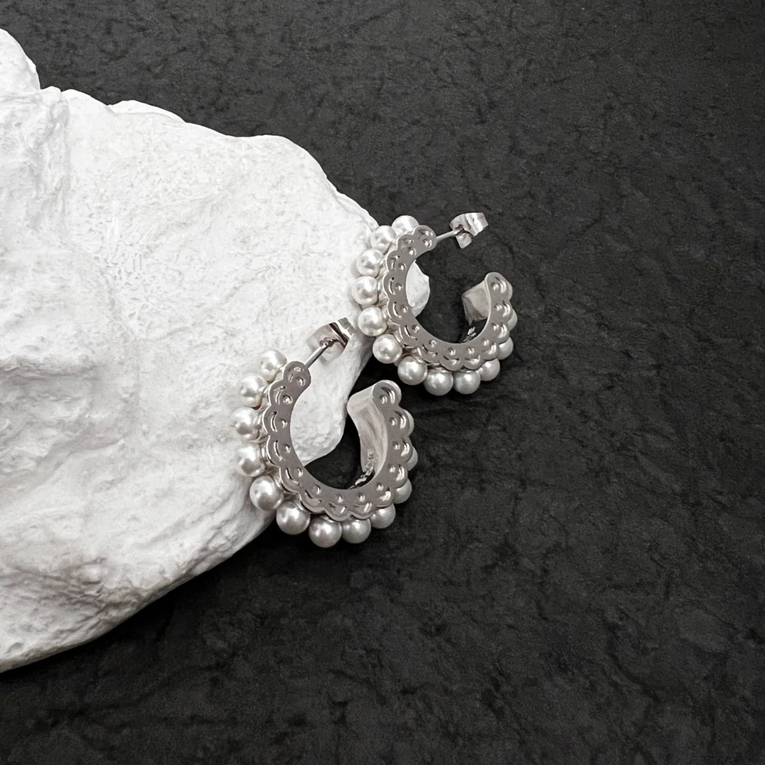 Серьги Celine - серебряные - 1 шт.