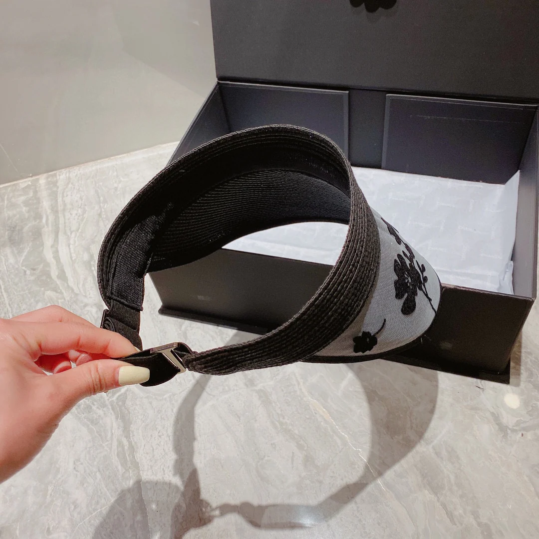 Солнцезащитная шляпа Chanel - Парик с открытым носком - Серый