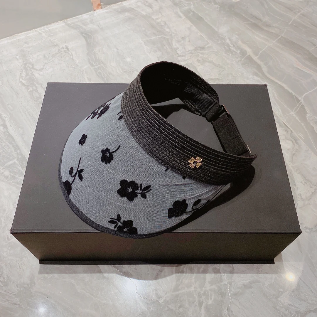 Солнцезащитная шляпа Chanel - Парик с открытым носком - Серый