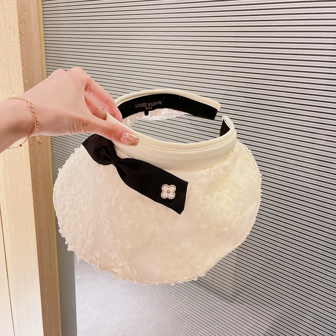 Летняя солнцезащитная шляпа LV с бантом - 2 цвета - 1 шт.