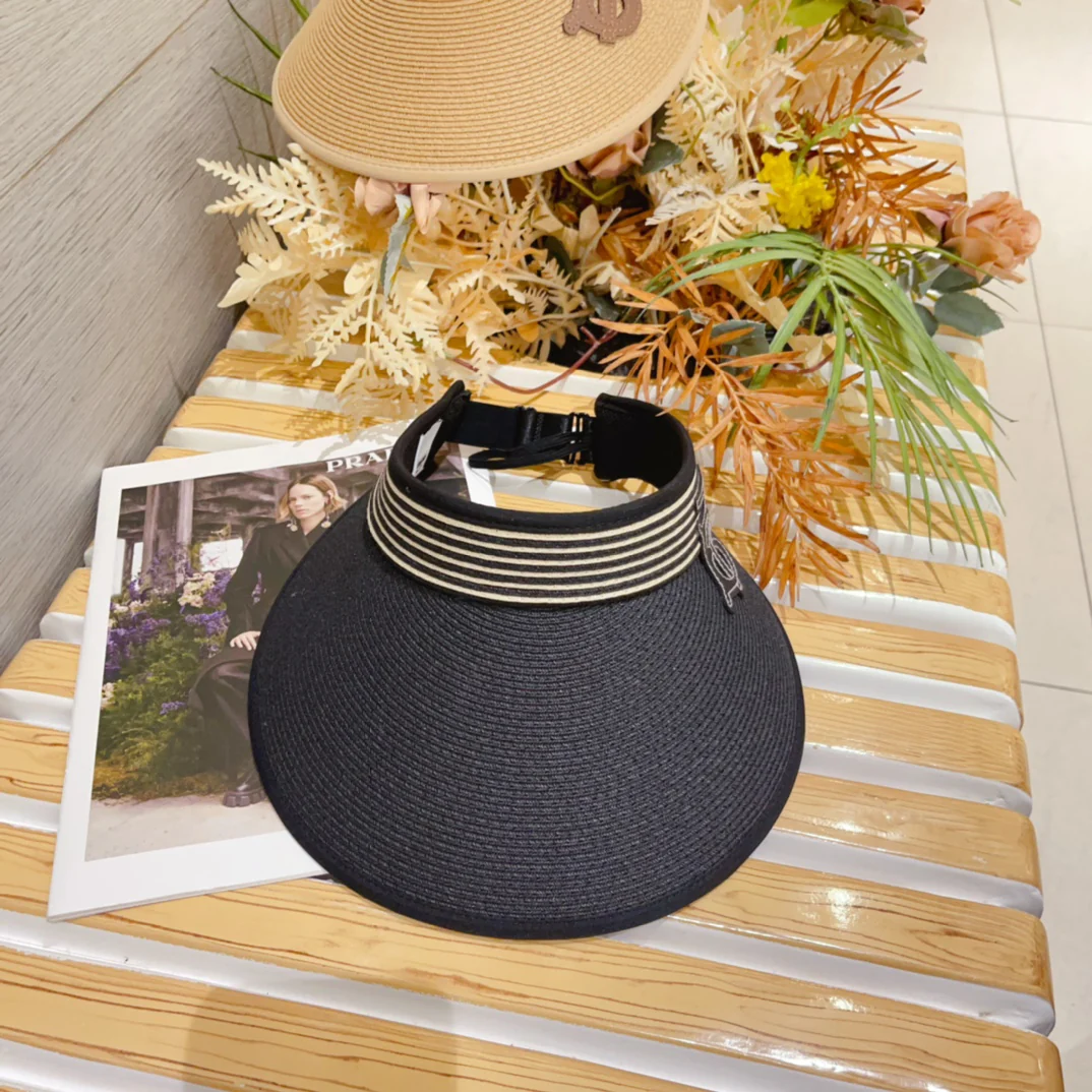 Burberry - Новая плетеная солнцезащитная шляпа - Черная