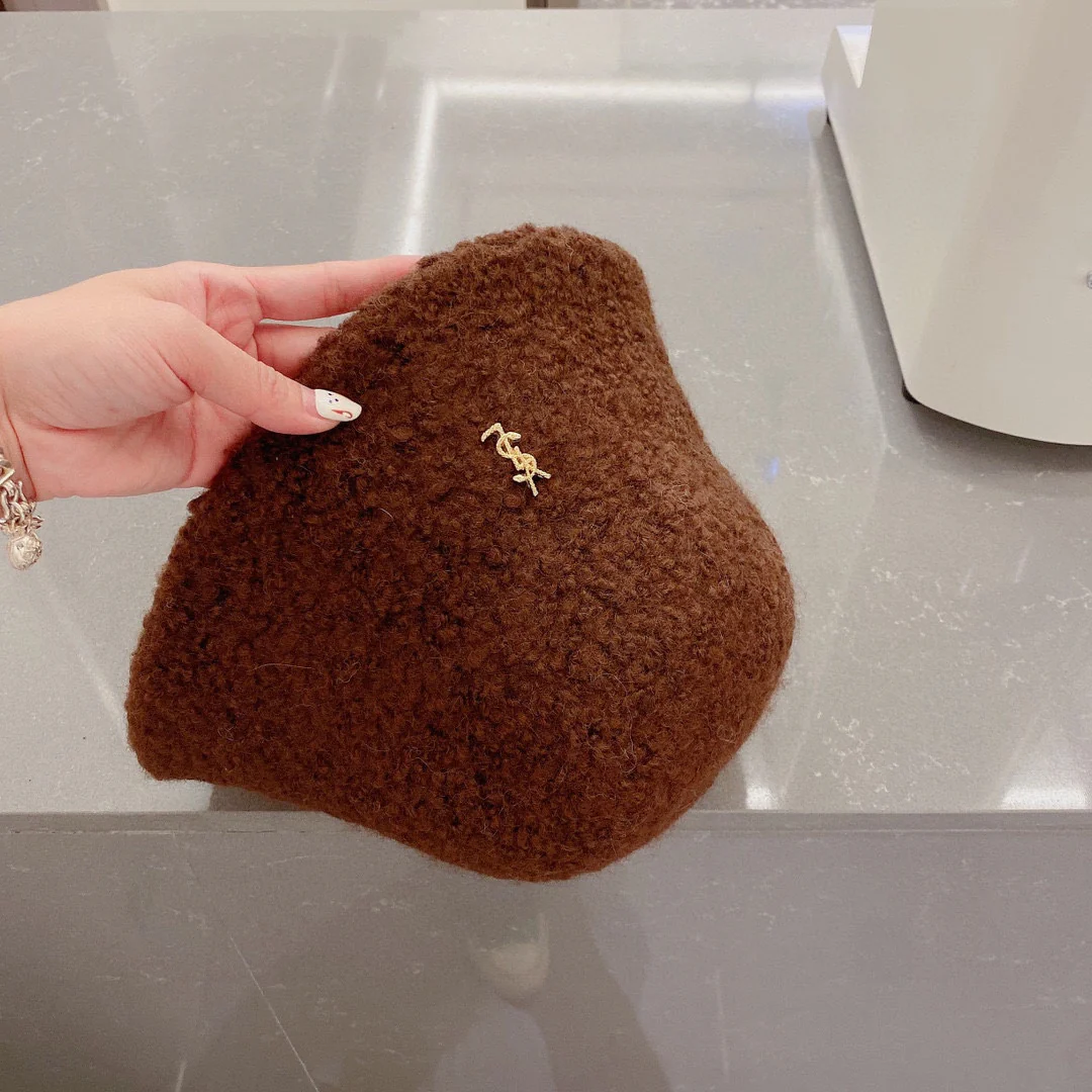 Шляпа рыбака из овечьей шерсти Saint Y. Lo - коричневая