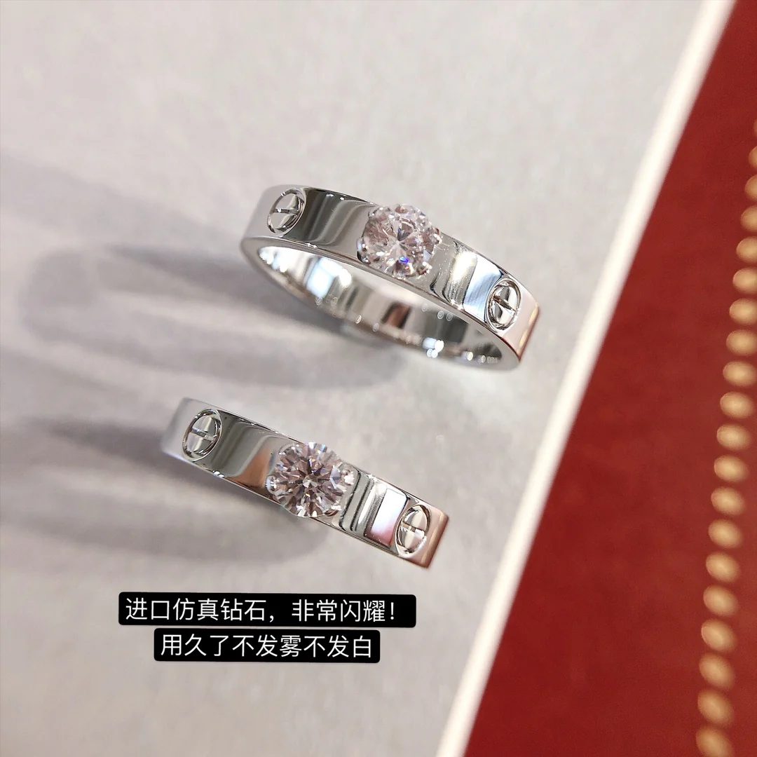 Кольцо Cartier Love Solitaire — розовое и белое золото