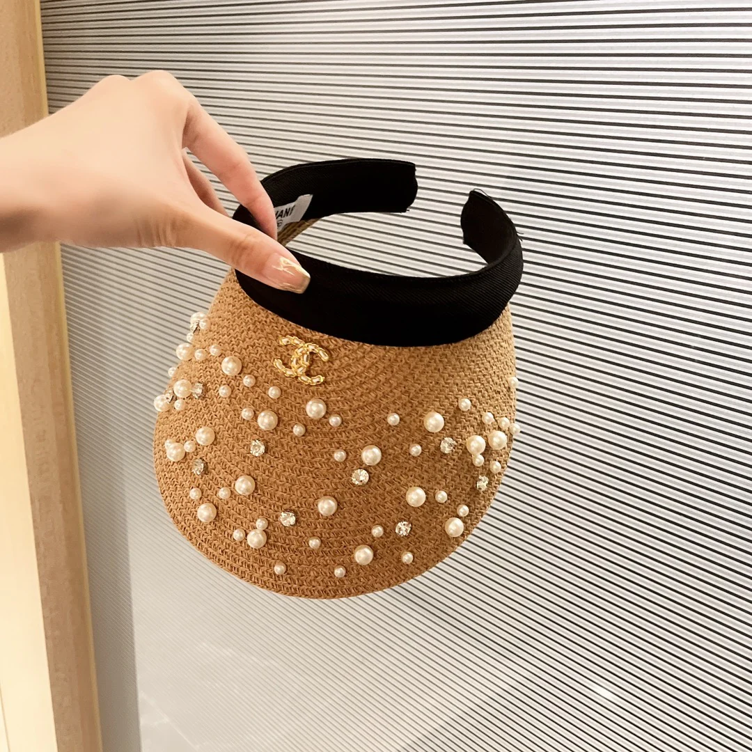 Солнцезащитная шляпа Chanel с жемчужной отделкой - 4 цвета - 1 шт.