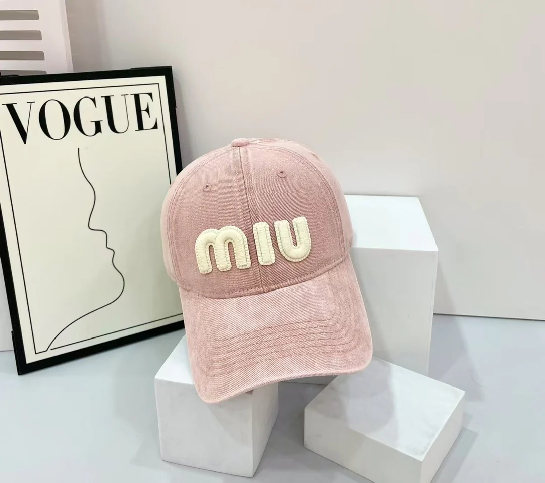 Бейсболка Miu Miu с эффектом потертости - 1