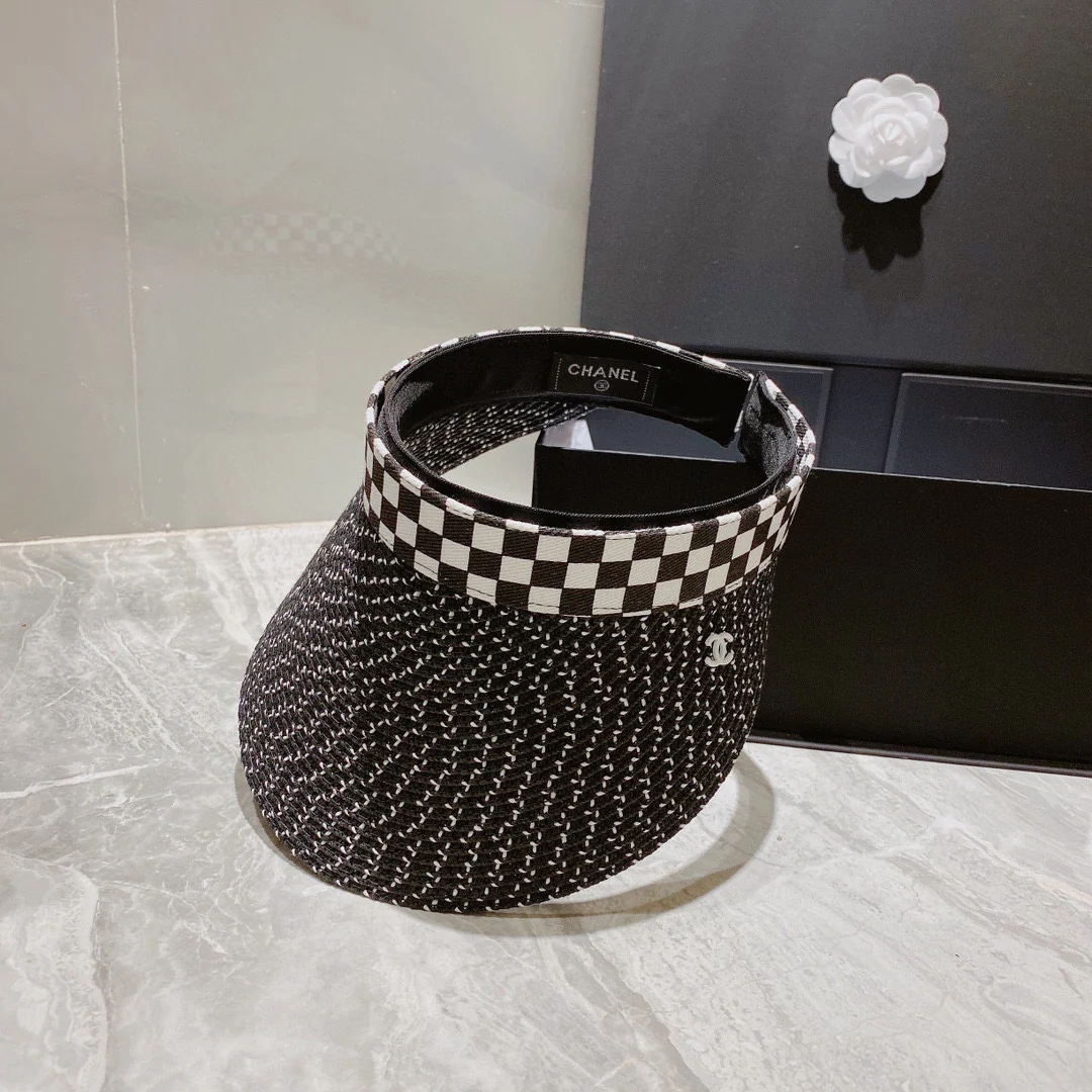 Солнцезащитная шляпа Chanel - Открытый жилет - Черная