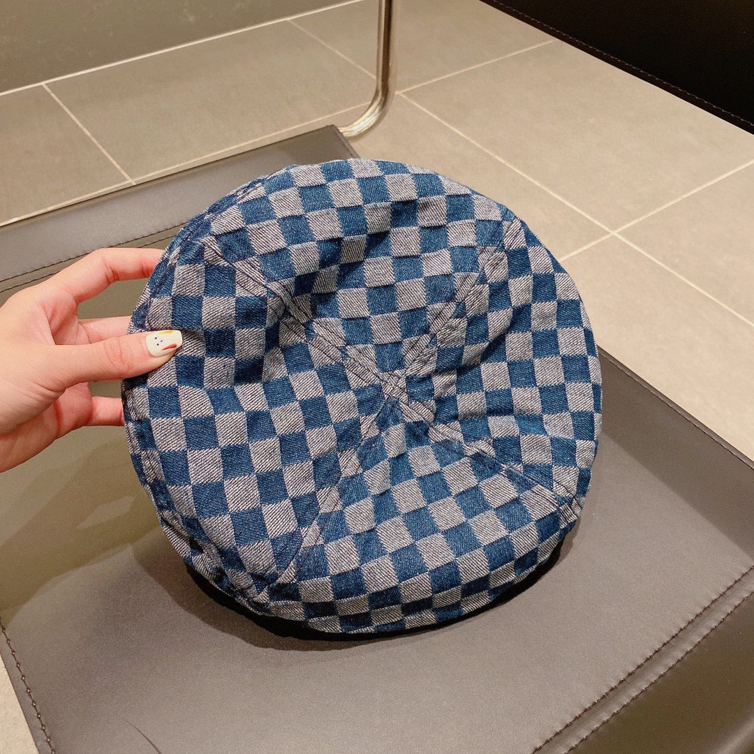 LV - Клетчатый берет - Синий