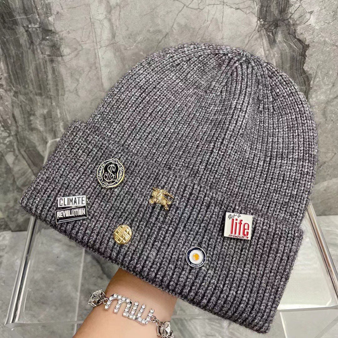 Разноцветная вязаная шапка Burberry