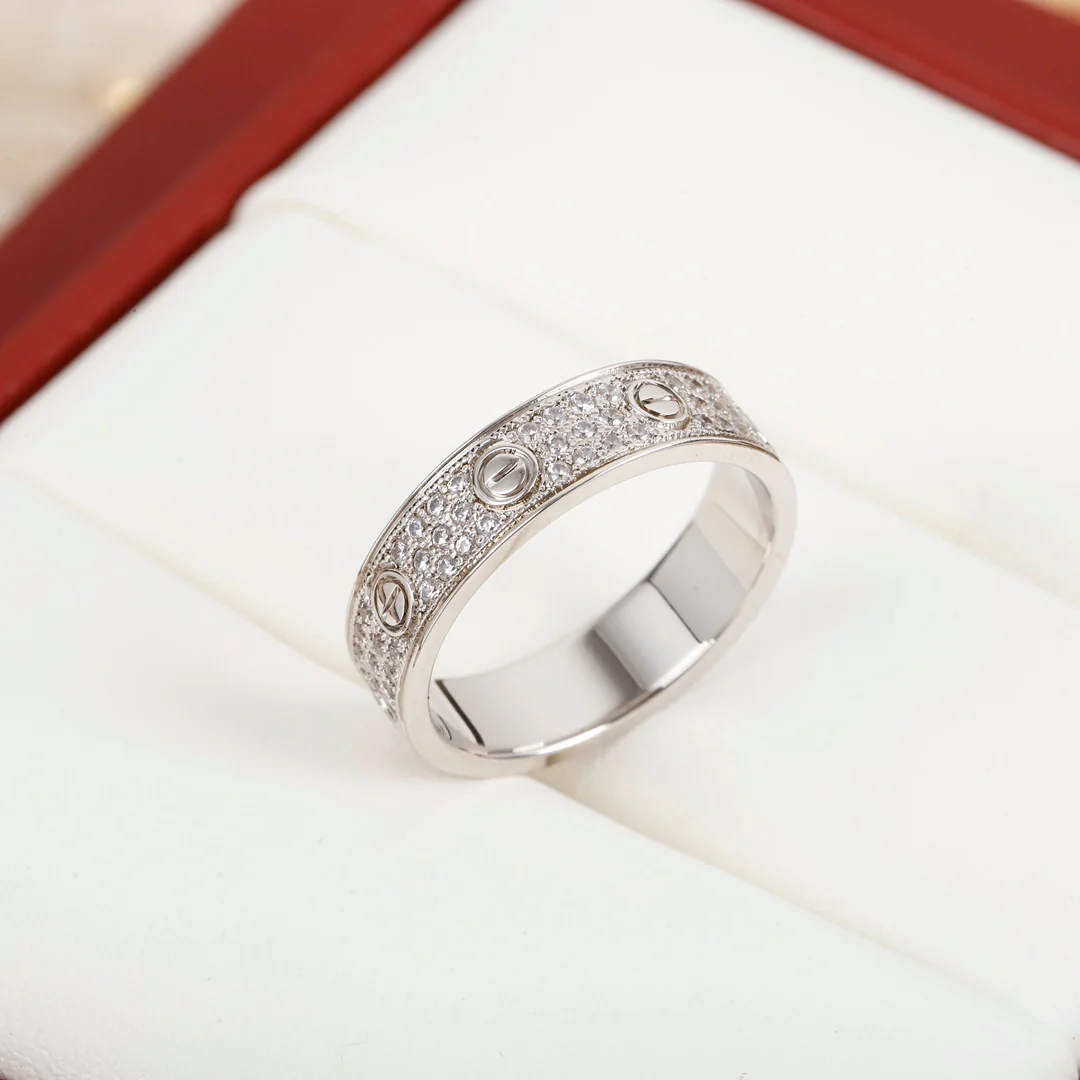 Cartier - Смелое дизайнерское сверкающее кольцо - Розовое и белое золото