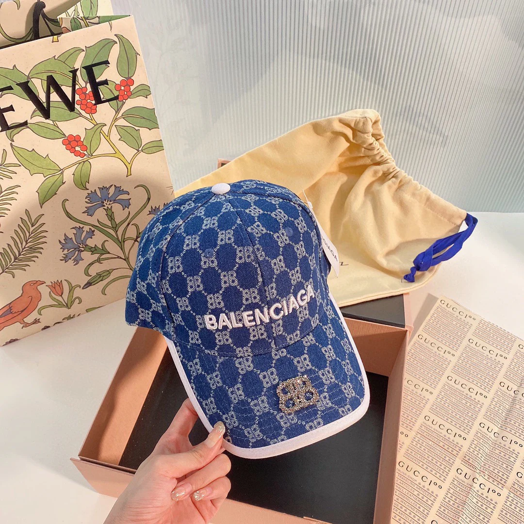 Balenciaga - Вышитая ковбойская бейсболка - Темно-синяя