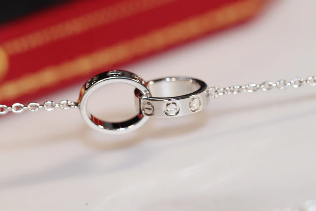 Колье Cartier Love - белое золото - без бриллиантов