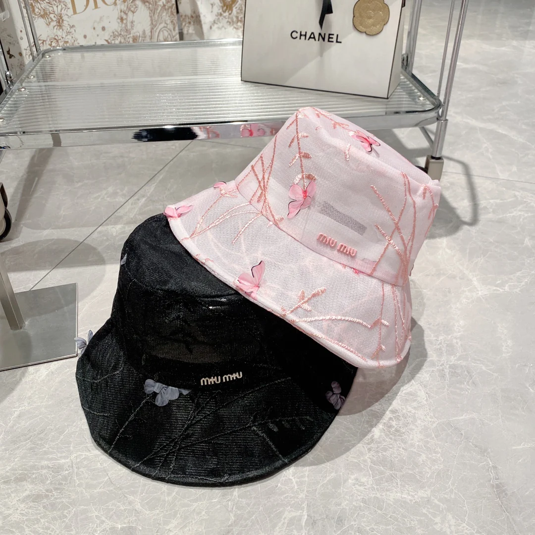 Новинка весны/лета Miu Miu 2023 — Рыбацкая шляпа из органзы — Розовая