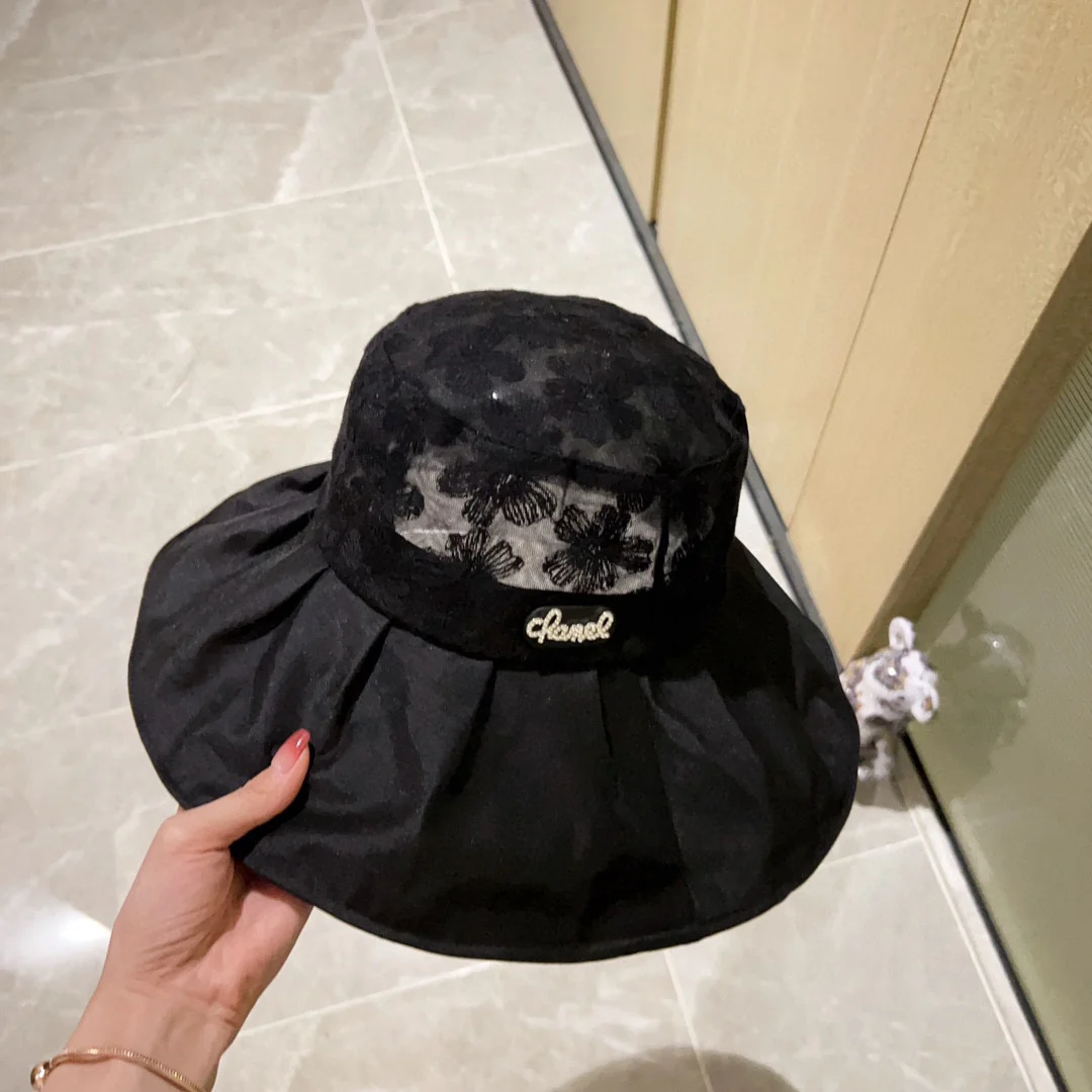 Новинка сезона весна/лето 2023 от Chanel - Кружевная рыбацкая шляпа - Черная