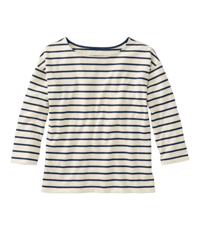 Women's Heritage Mariner Top, Boatneck Three-Quarter-Sleeve Stripe