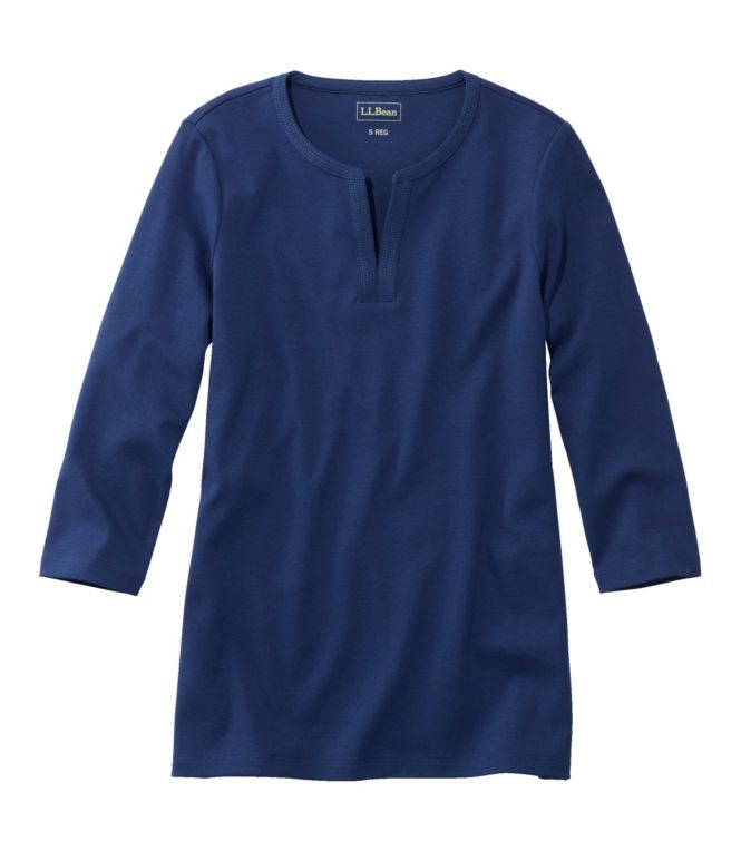 Women's L.L.Bean Tee, Three-Quarter-Sleeve Splitneck Tunic