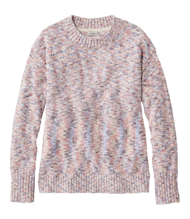 Women's Cotton Ragg Sweater, Crewneck Space-Dye