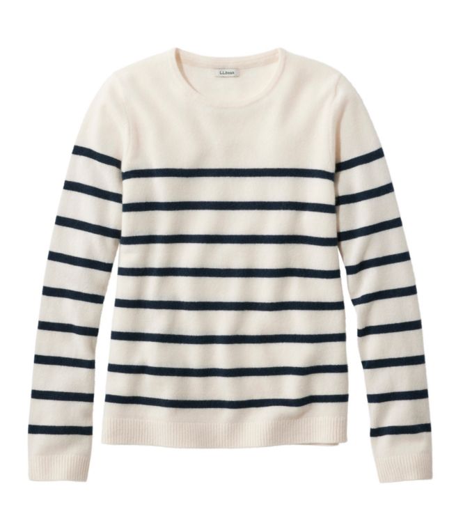 Women's Classic Cashmere Sweater, Crewneck Stripe
