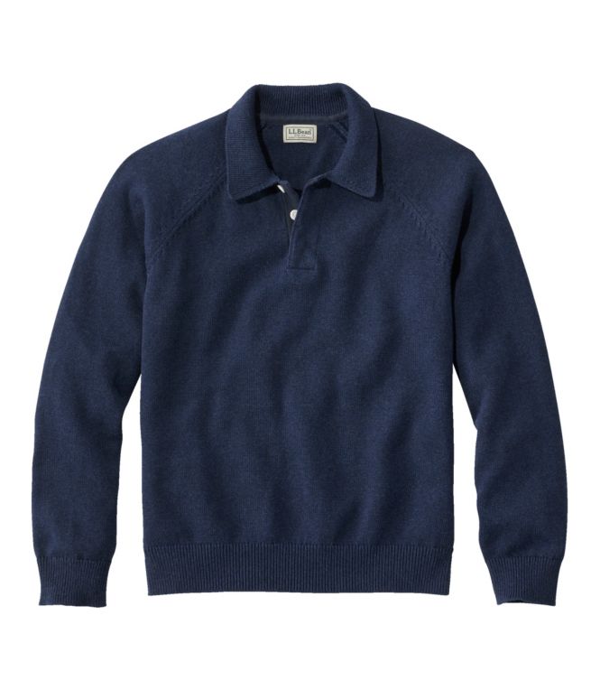 Men's Wicked Soft Cotton/Cashmere Sweater, Rugby Polo