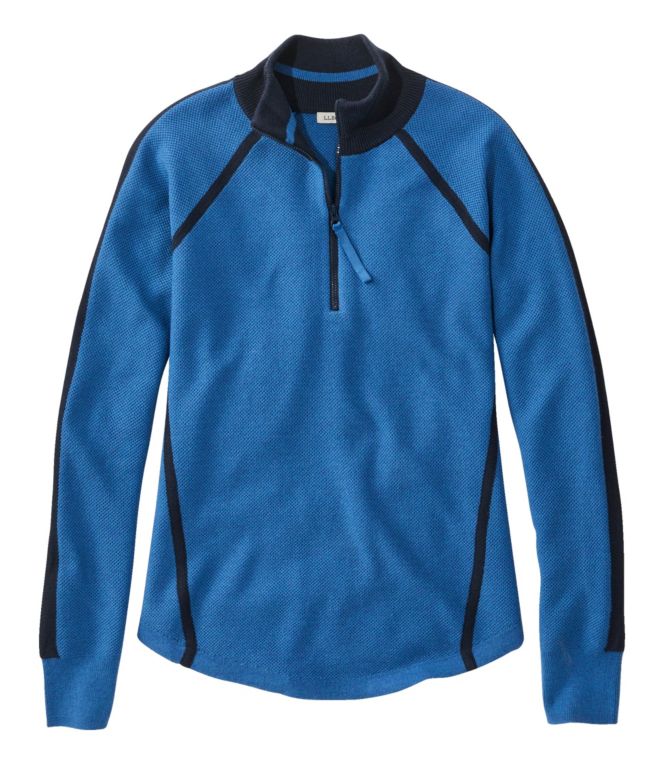 Women's Honeycomb Merino Wool-Blend Sweater, Quarter-Zip