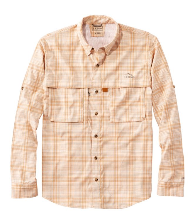 Men's Tropicwear Shirt, Plaid Long-Sleeve