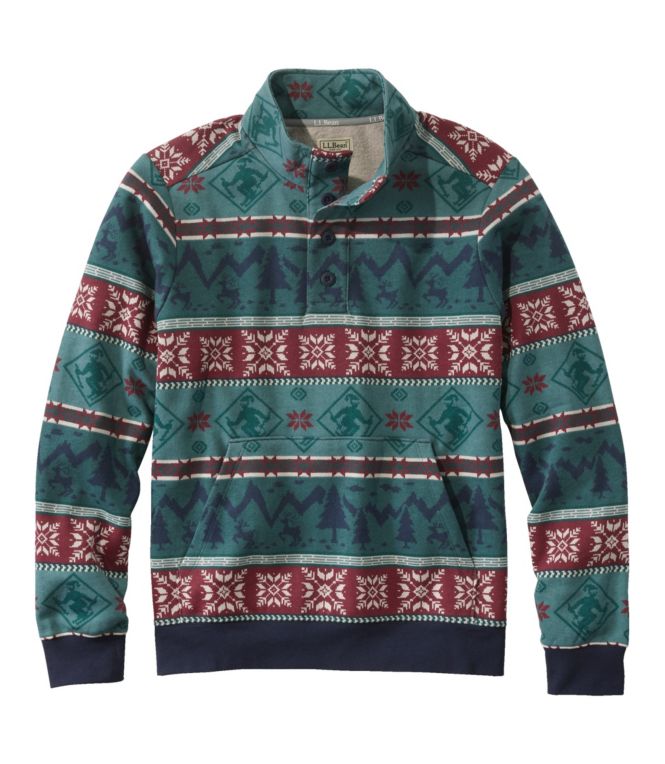 Men's L.L.Bean 1912 Sweatshirt, Button-Mock, Print