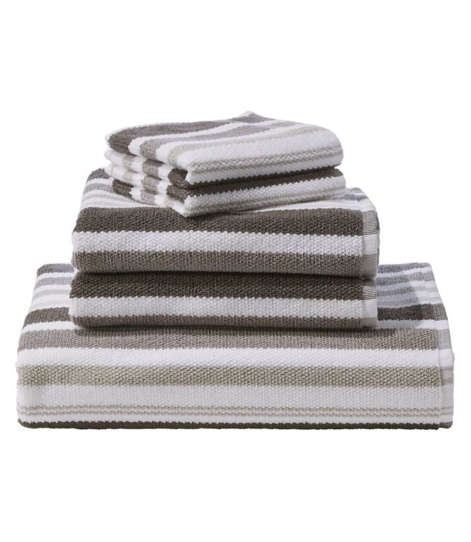 Organic Textured Cotton Towel, Stripe