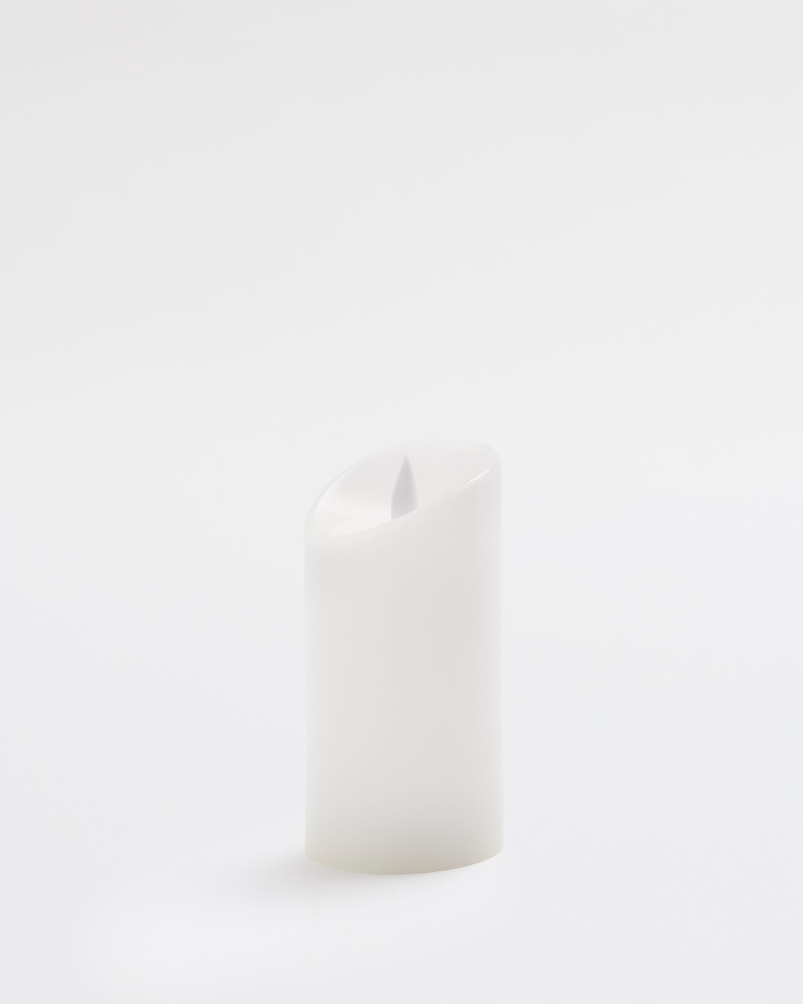 Premium Flickering Flameless Pillar Candle Ivory Large