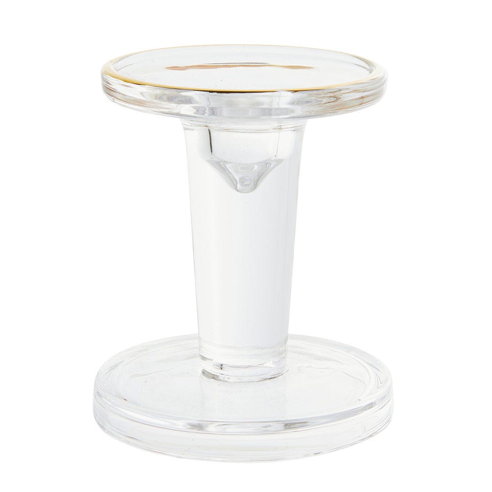 Mora Gold Rim Pillar & Taper Candle Holder Tall