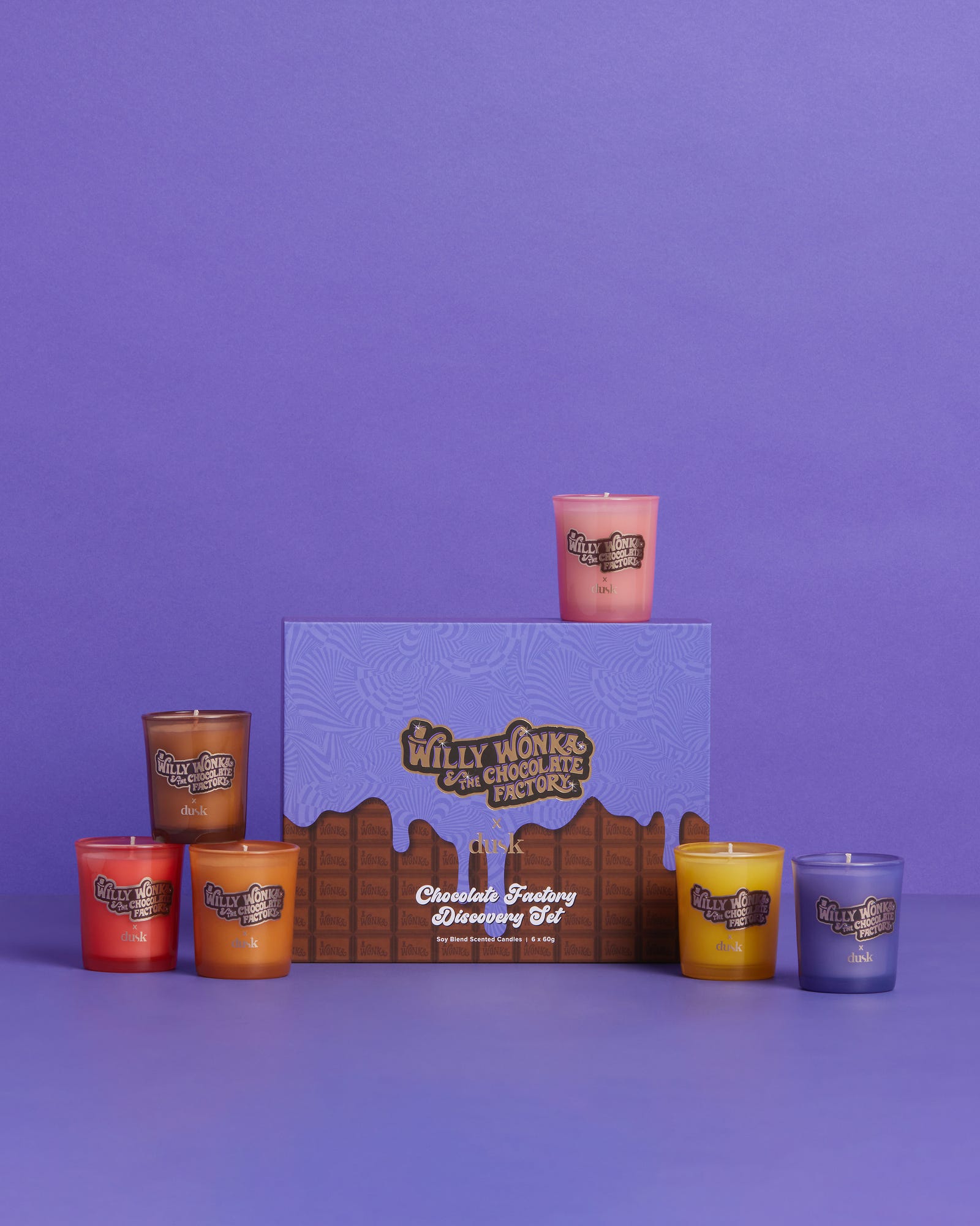 Chocolate Factory Discovery Set Soy Blend Scented Candles 6 x 60g