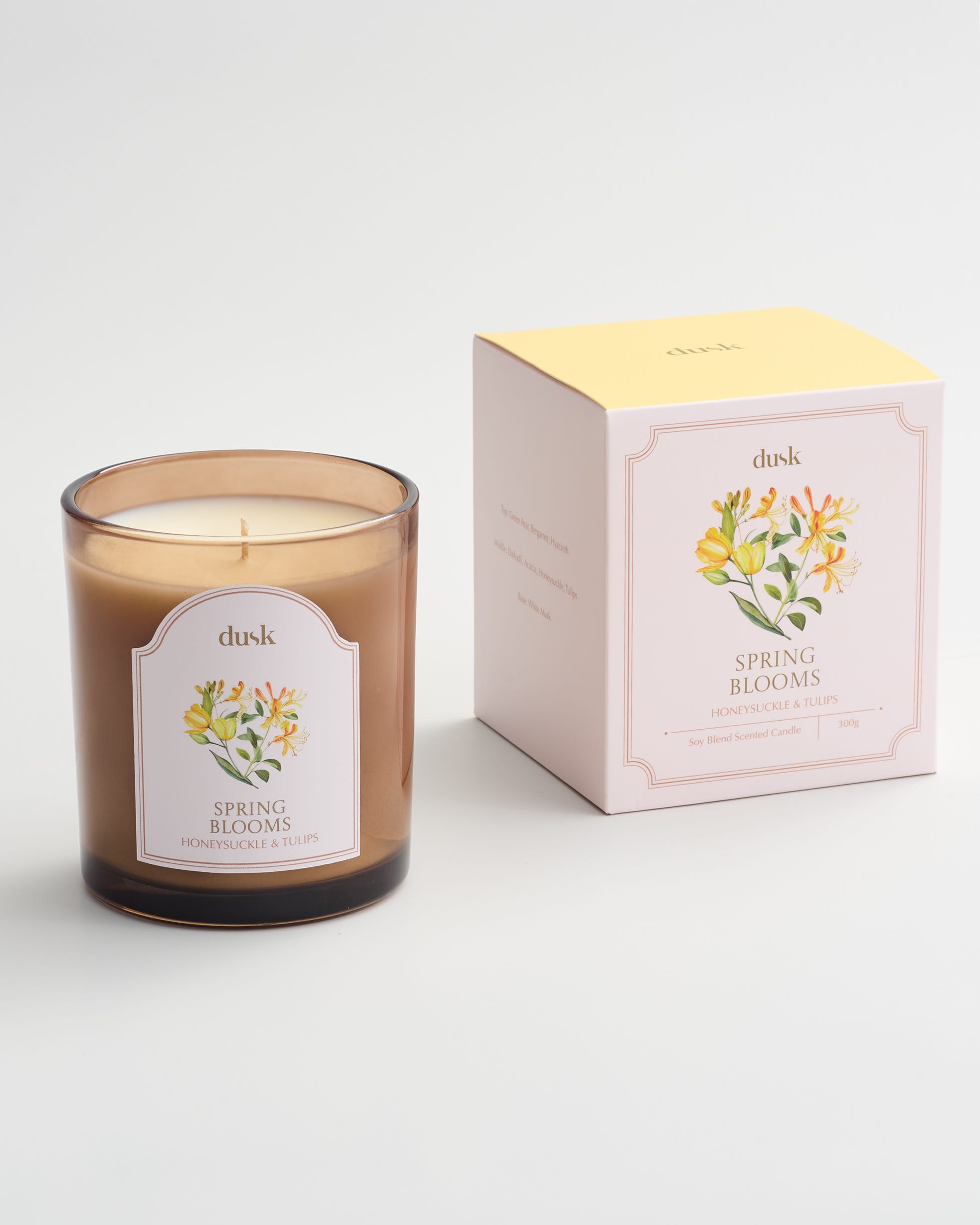 Spring Blooms Amber Glass Candle 300g