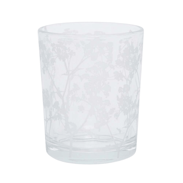 Etched Floral Votive Candle Holder