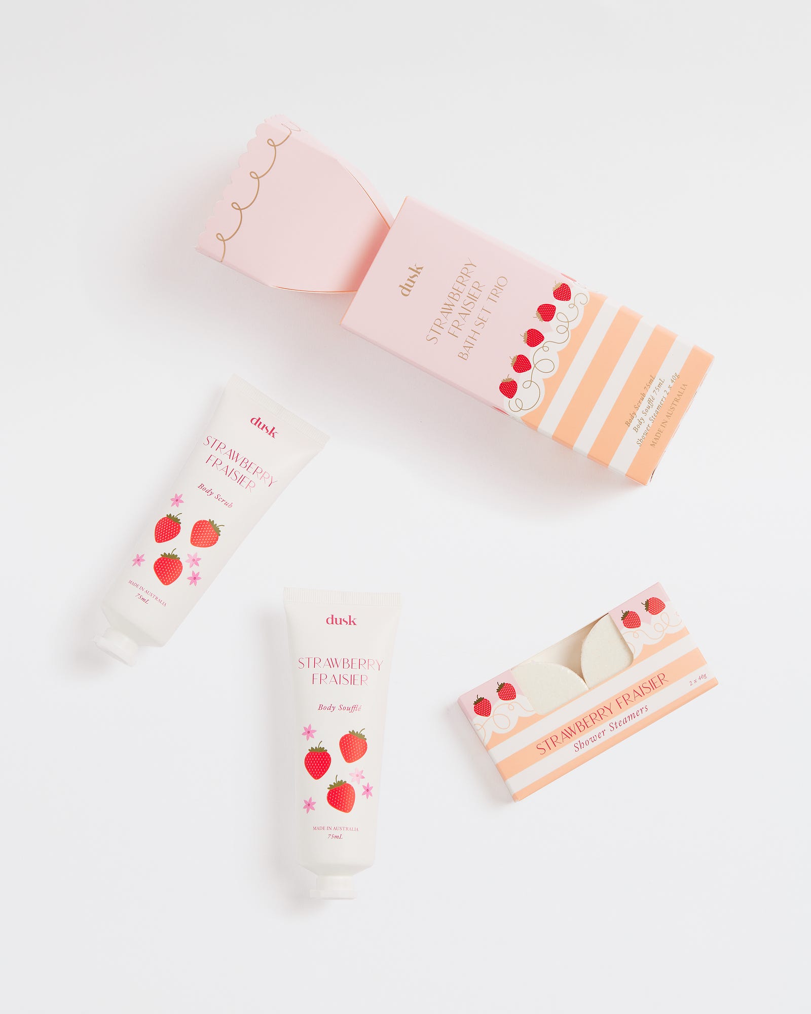 Strawberry Fraisier Bath Set Trio Bon Bon