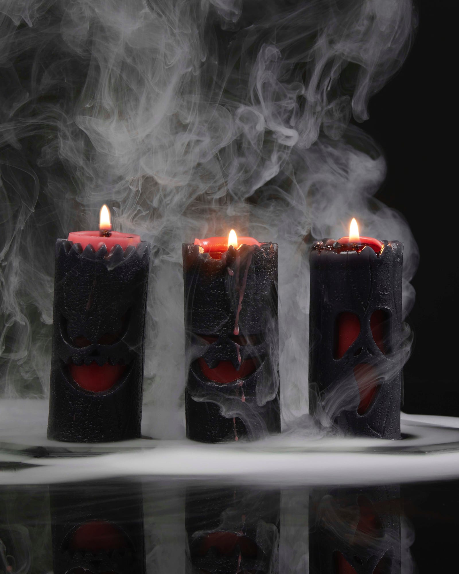Bleeding Trees Unscented Candle Trio Black & Red 3 x 125g