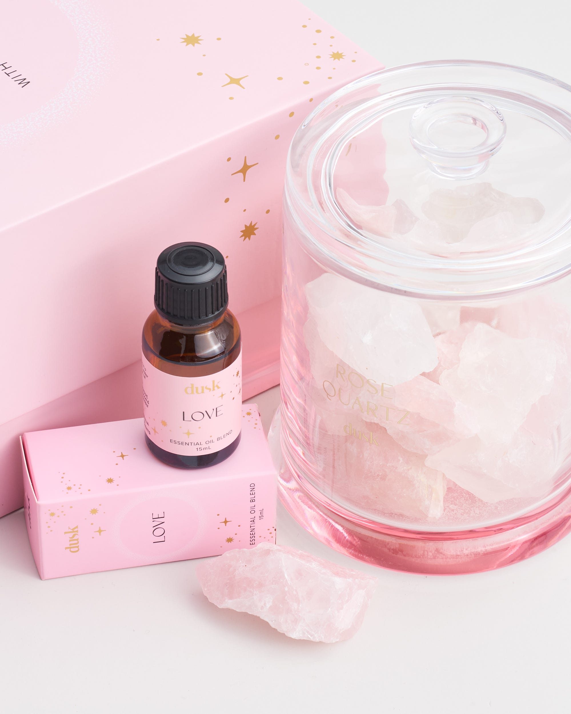 Rose Quartz With Clear Quartz Love Crystal Diffuser